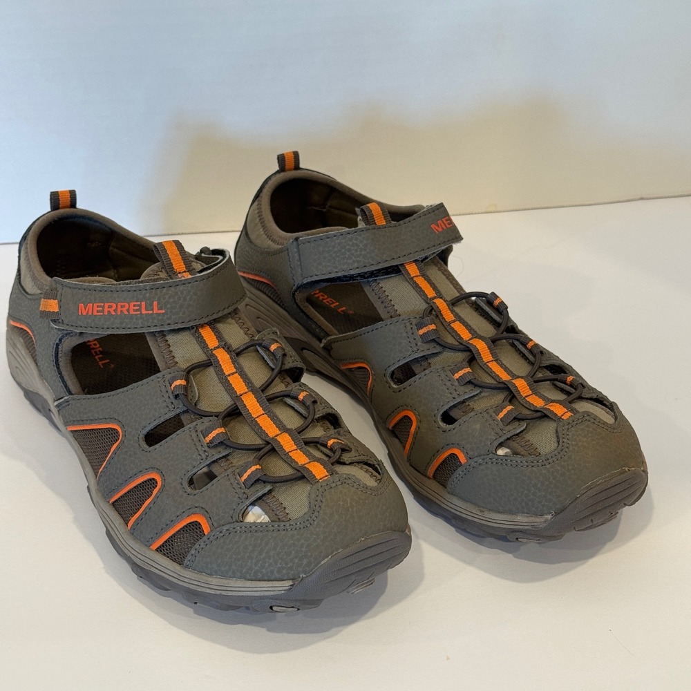 Merrell Water Sandals Hiking Outdoor Sport Shoes Men's Size 7M Gray Orange - Picture 2 of 10
